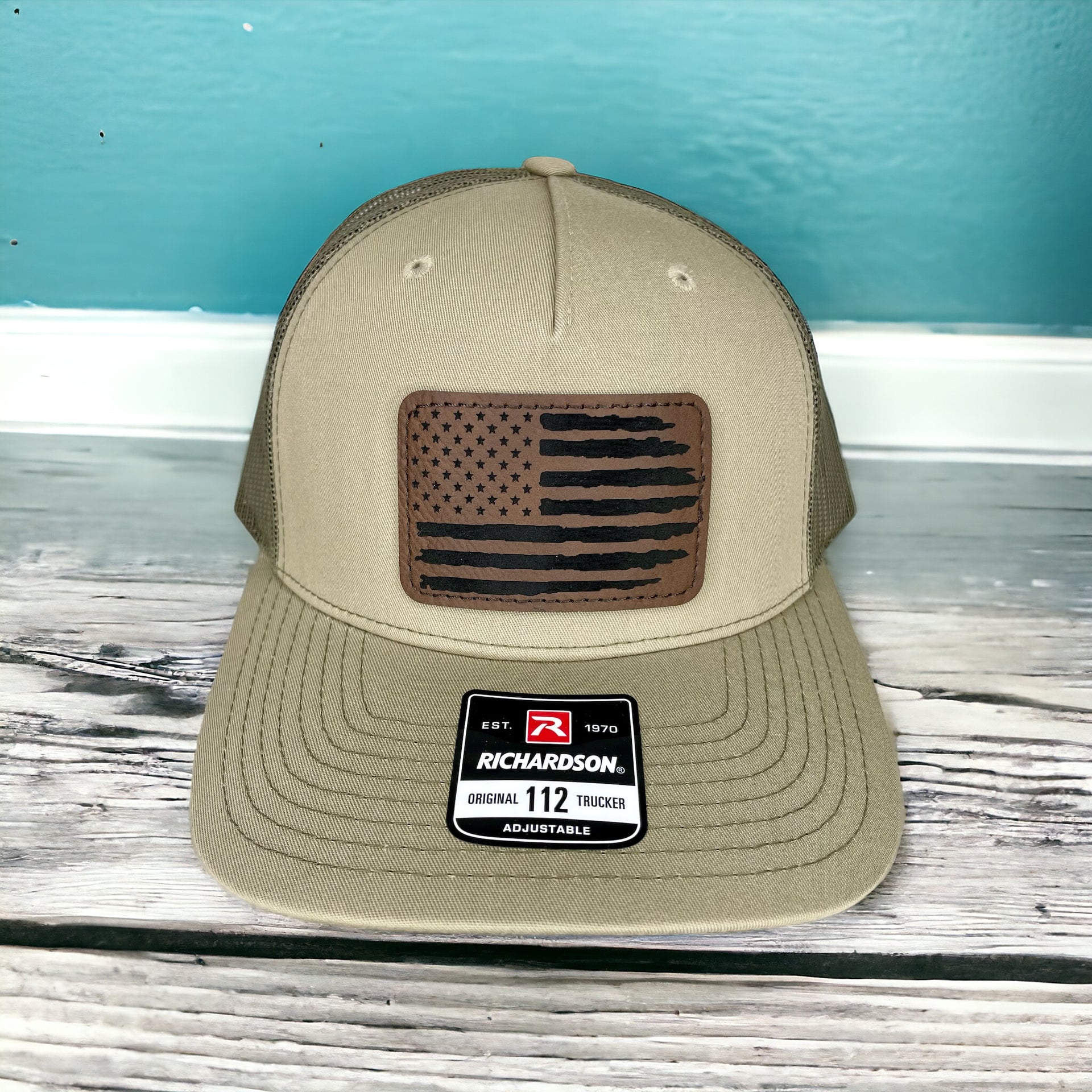 Richardson American Flag Leather Patch Hat - Coastal Chaos LLC