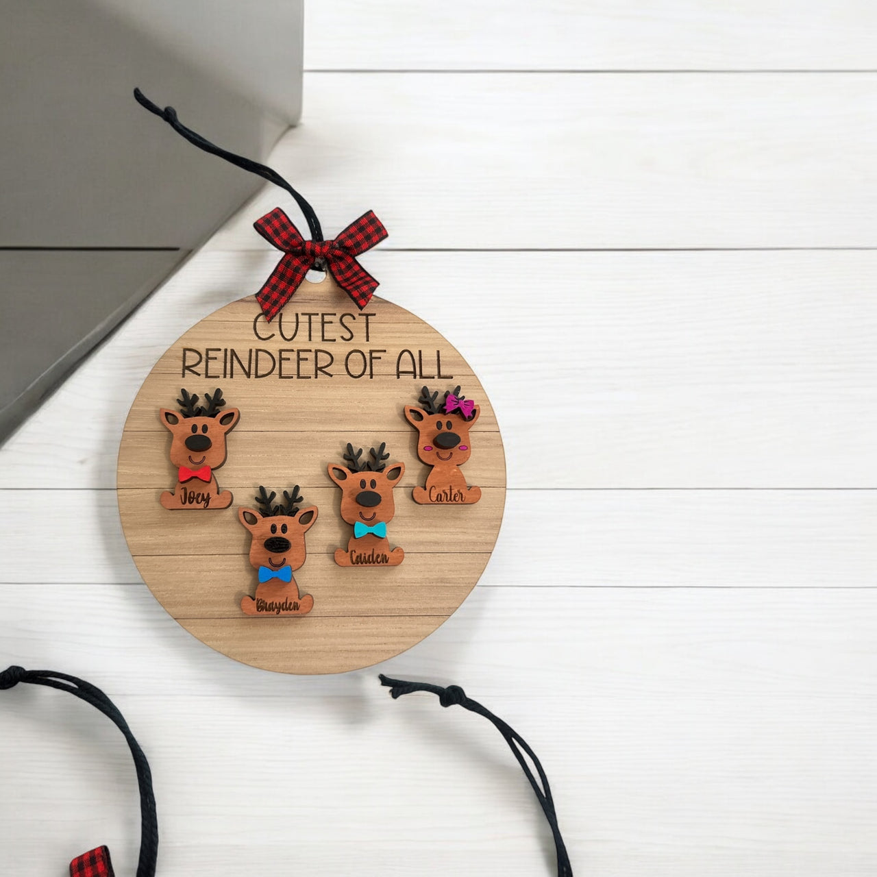 Cutest reindeer of all ornament, Grandparent ornament, custom wooden ornament, grandparent gift, family ornaments, personalized ornament, reindeer ornament