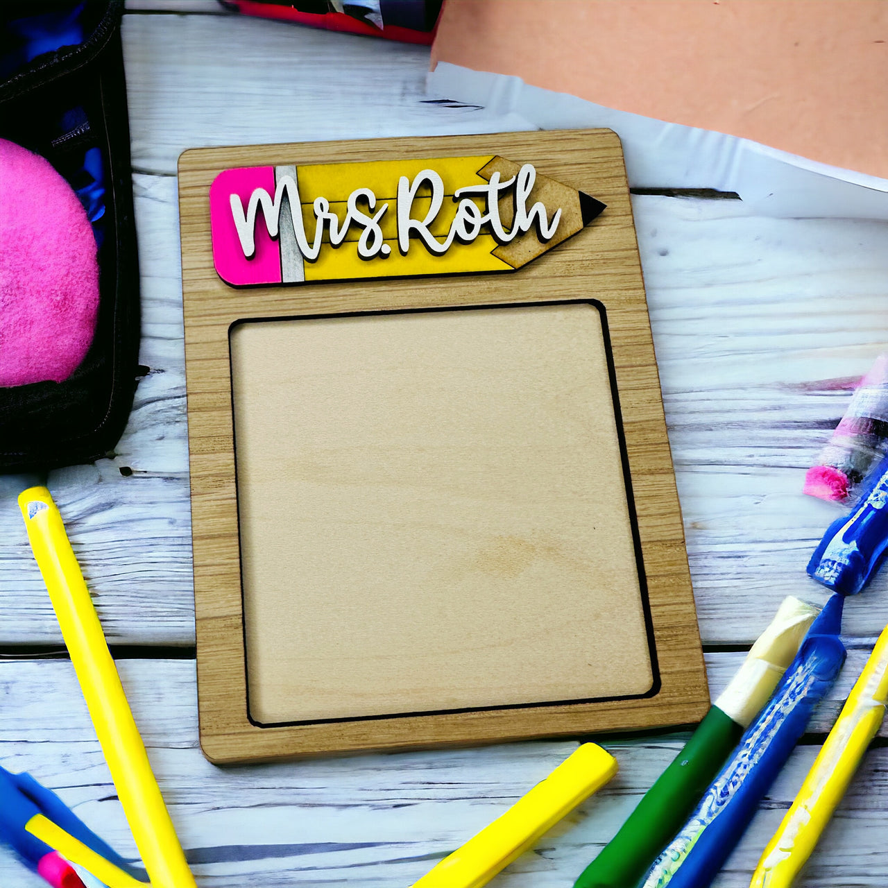 Teacher post it note holder, personalized teacher appreciation gift