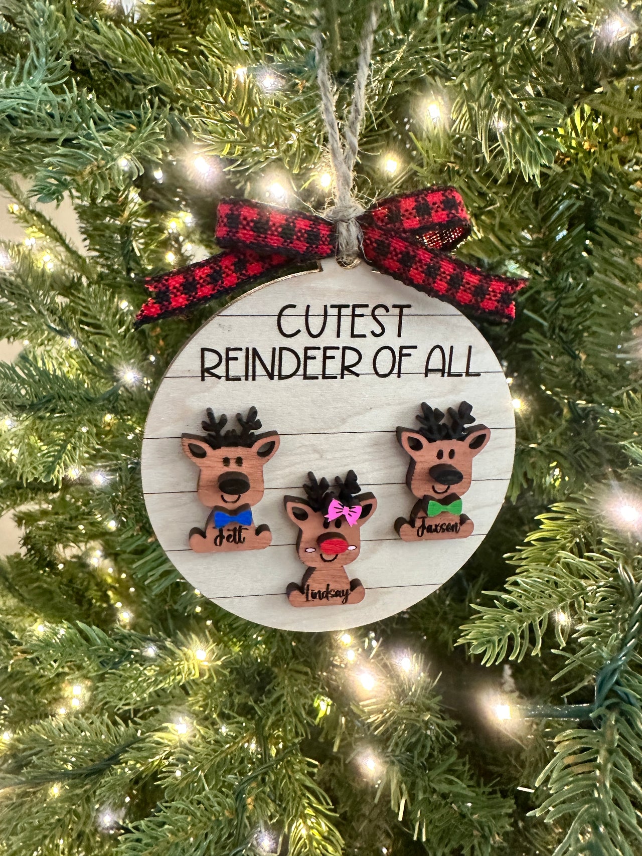 Cutest reindeer of all ornament, Grandparent ornament, custom wooden ornament, grandparent gift, family ornaments, personalized ornament, reindeer ornament - Coastal Chaos LLC