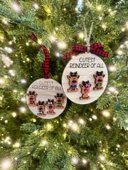 Cutest reindeer of all ornament, Grandparent ornament, custom wooden ornament, grandparent gift, family ornaments, personalized ornament, reindeer ornament - Coastal Chaos LLC