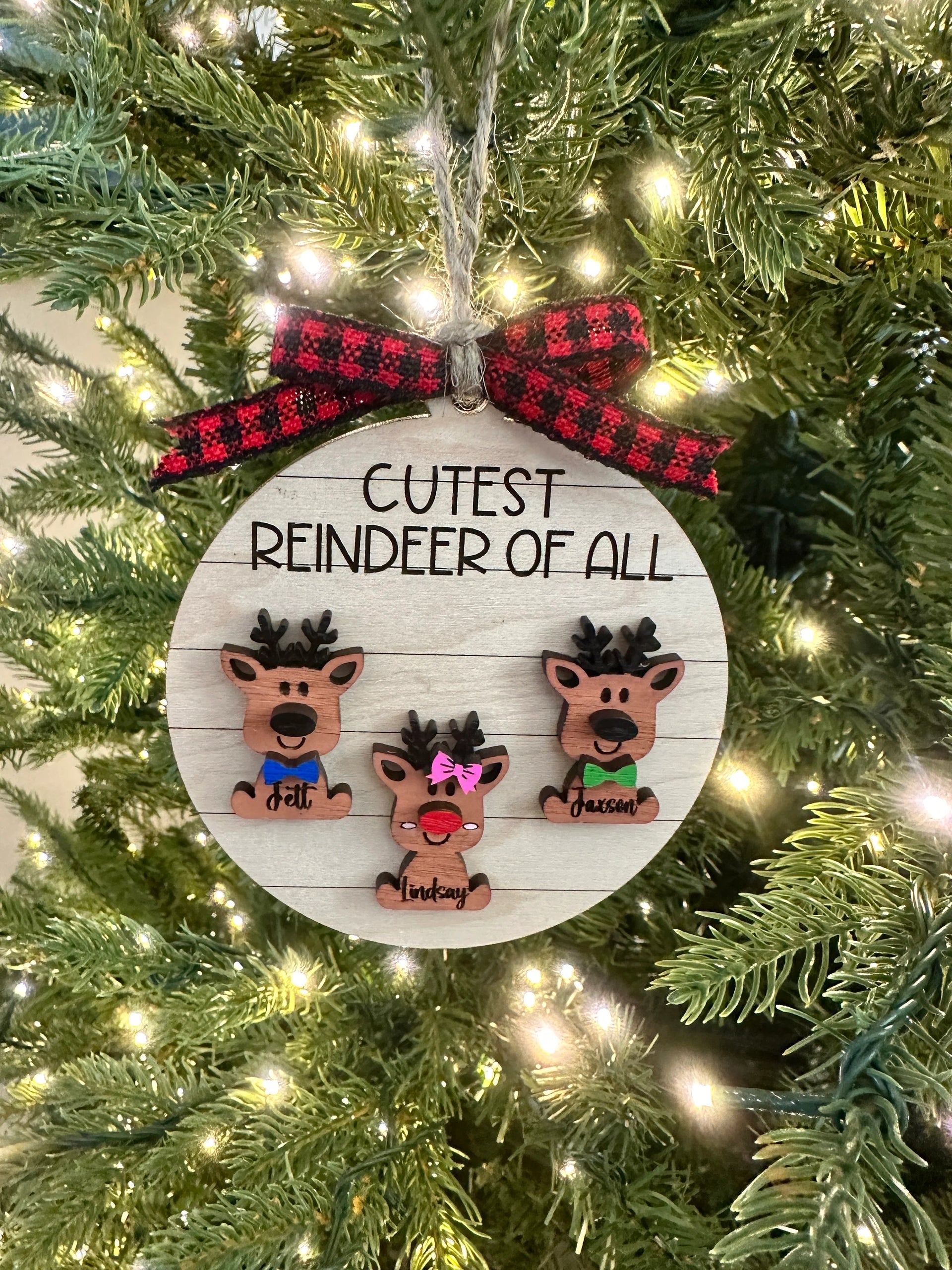 Cutest reindeer of all ornament, Grandparent ornament, custom wooden ornament, grandparent gift, family ornaments, personalized ornament, reindeer ornament - Coastal Chaos LLC