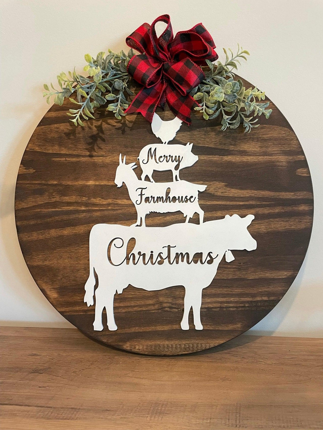 Merry Farmhouse Christmas Round - Coastal Chaos LLC