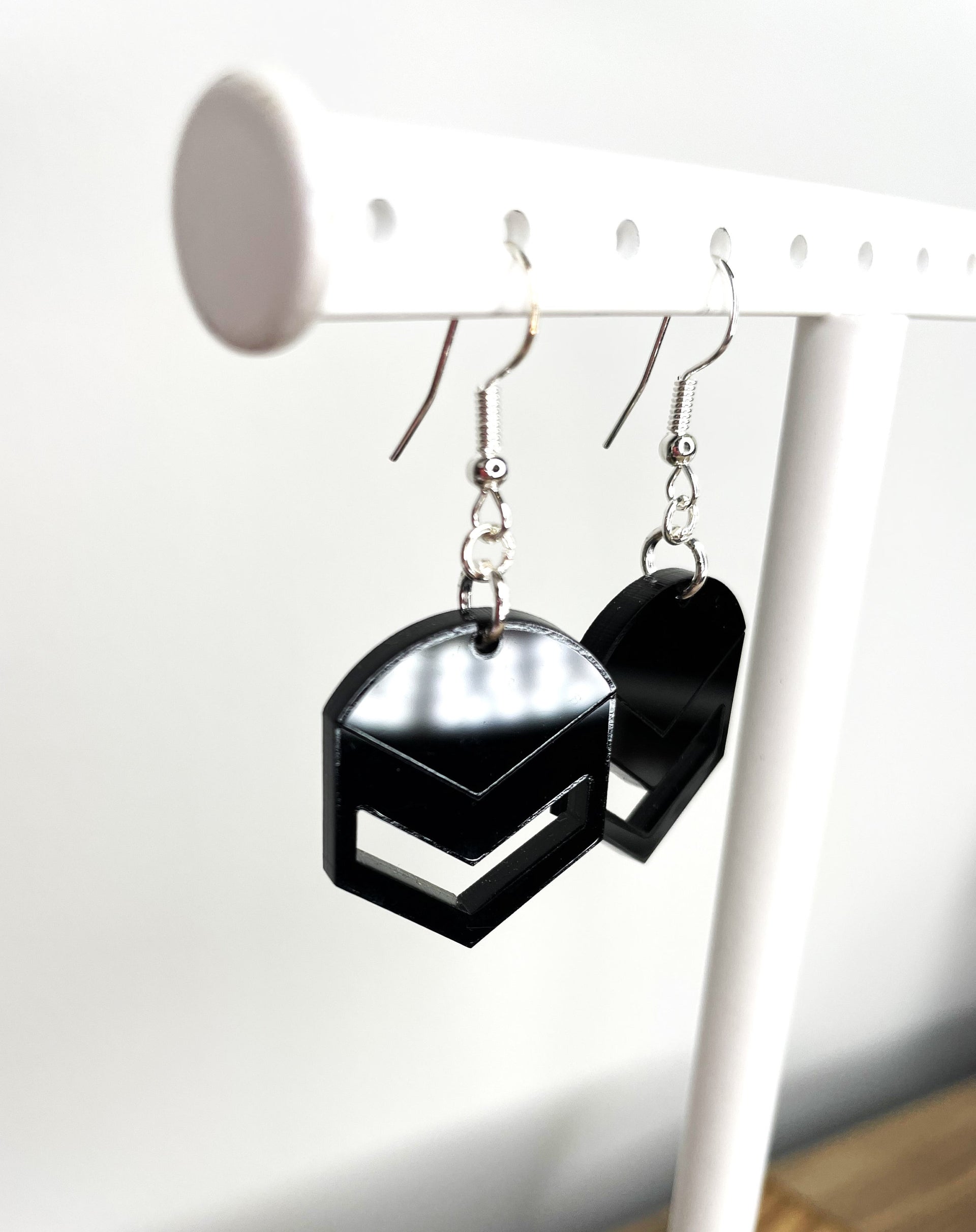 Black chevron earrings - Coastal Chaos LLC