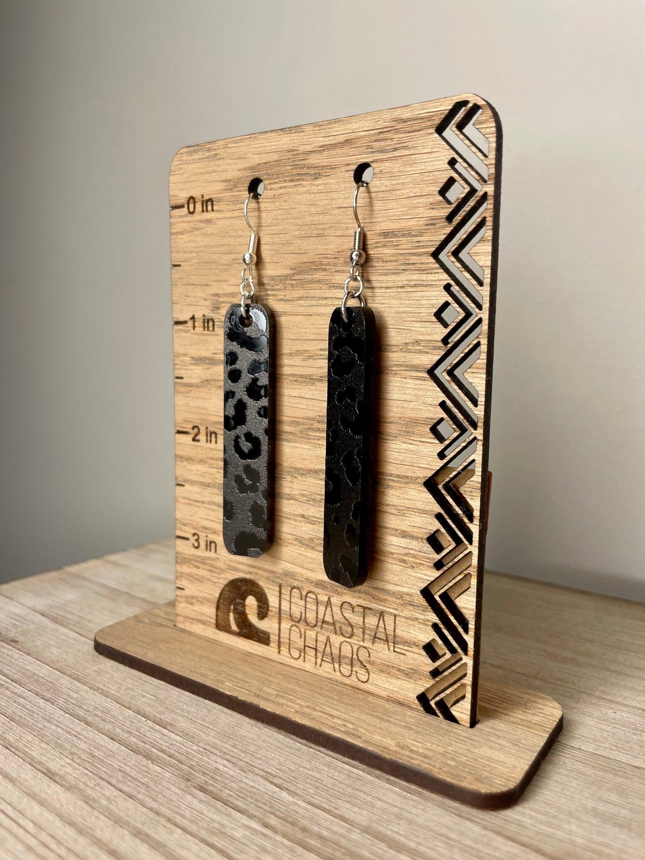 Smoke and Mirror Leopard Acrylic Dangle Earrings - Coastal Chaos LLC