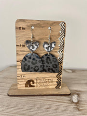 Smoke and Mirror Leopard Acrylic Dangle Earrings - Coastal Chaos LLC