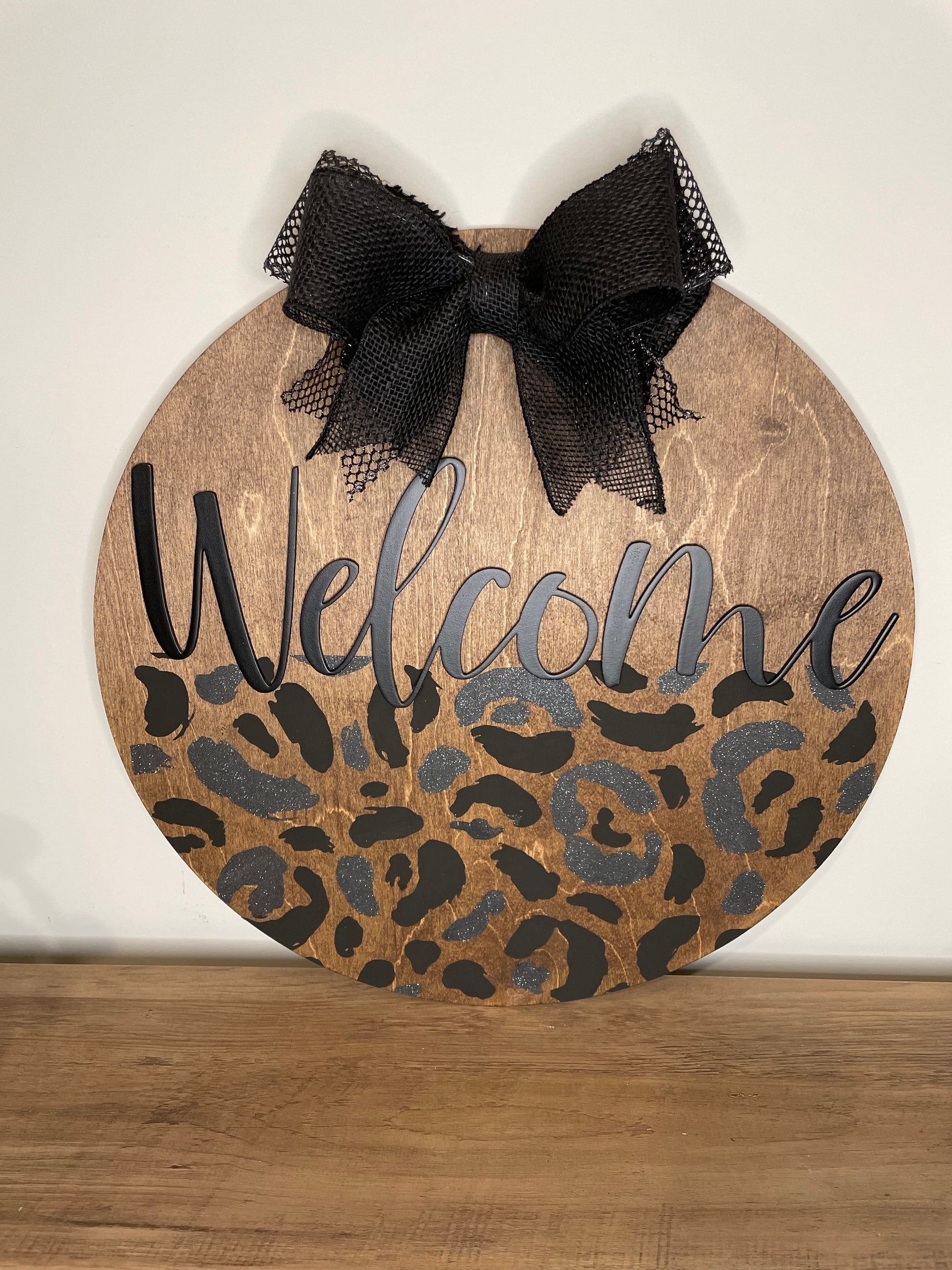 Leopard welcome sign - Coastal Chaos LLC