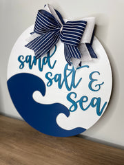 Sand salt and sea welcome sign - Coastal Chaos LLC