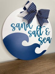 Sand salt and sea welcome sign - Coastal Chaos LLC